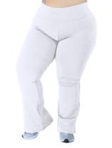 Calça flare branca plus size enfermagem hospital - WOLFOX