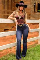 CALÇA FLARE C/ CINTO lançamento Pit Bull jeans 89061