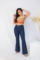 Calça flare c/ recorte bolso relogio 40