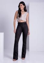 Calça flare chapa barriga preta não desbota lunender 20544