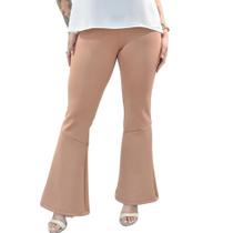 Calça Flare Cintura Alta Suplex Luxe Midi Size Do 42 Ao 48