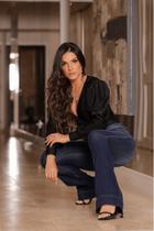 Calça flare com botões 23009