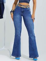 Calça Flare com Cinto Personalizado PitBull Jeans 90880 COR:AZUL MEDIOTAMANHO:44 Calça Flare com Cinto Personalizado PitBull Jeans 90880 COR:AZUL MEDIOTAMANHO:44