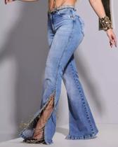 Calça flare conceito c/ cinto pit bull jeans ref 85234 Calça flare conceito c/ cinto pit bull jeans ref 85234