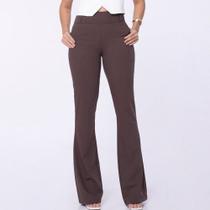 Calça Flare De Alfaiataria Marrom Essencial MULHER BRASIL Calça Flare De Alfaiataria Marrom Essencial MULHER BRASIL