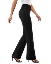 Calça Flare de Trabalho DLOODA com Cós Elástico Preta