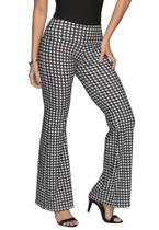 Calça Flare DeMillus Sexy 000511 Em Microfibra Elástica Poliéster Preto e Branco Tamanho M Calça Flare DeMillus Sexy 000511 Em Microfibra Elástica Poliéster Preto e Branco Tamanho M