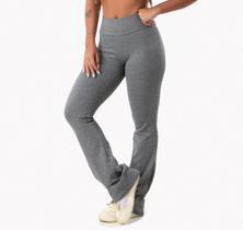 Calça Flare Feminina Bailarina Suplex Boca de Sino Cintura Alta