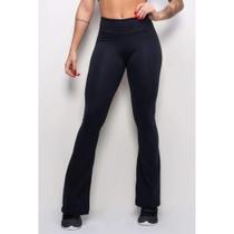 Calça Flare Feminina Boca De Sino Bailarina Cintura Alta Peluciada