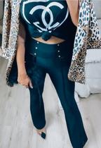 Calça Flare Feminina Cintura Alta Blogueira Papilloo Calça Flare Feminina Cintura Alta Blogueira Papilloo