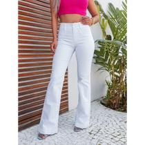 Calça Flare Feminina Cintura Alta com Elastano Loopper Jeans