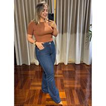 Calça Flare Feminina Cintura Alta com Elastano Loopper Jeans Calça Flare Feminina Cintura Alta com Elastano Loopper Jeans