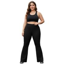 Calça Flare Feminina Cintura Alta Legging Suplex Leguin Calça Flare Feminina Cintura Alta Legging Suplex Leguin