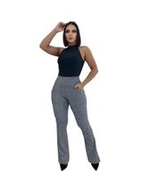 Calça Flare Feminina Cintura Média Elastano Lançamento