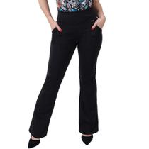 Calça Flare Feminina Com Bolsos Cintura Média Catwalk