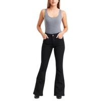 Calça Flare Feminina Preta Social Casual Com Lycra Premium
