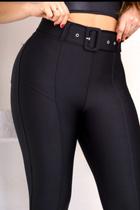 Calca flare feminina preta tecido confortavel cintura alta alonga as pernas por ser modelo flare.