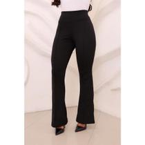 Calça Flare Feminina Social Cintura Alta Com Elastano Calça Elegante Modeladora Confortável
