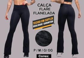 Calça Flare Fitness Boca De Sino Tipo Bailarina Peluciado