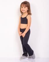 Calça Flare Infantil Bailarina em Suplex Preto / Cor: PRETO / Tamanho: 02