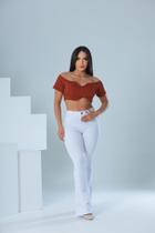 Calça flare jeans feminina Com lycra cintura alta levanta bumbum com elastano confortável casual boca de sino Calça flare jeans feminina Com lycra cintura alta levanta bumbum com elastano confortável casual boca de sino