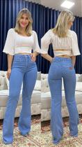 Calça flare jeans Feminina lavagem azulada - Tamanho 38 Calça flare jeans Feminina lavagem azulada - Tamanho 38
