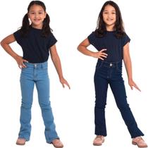 Calça Flare jeans infantil feminina juvenil