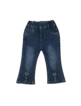 Calça Flare Jeans Infantil Laço Menina