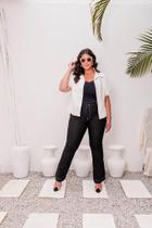 Calça flare julia linha branca plus size - 54