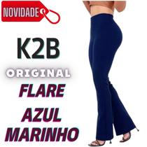 Calça Flare Legging K2b Original Azul Marinho Cintura Alta