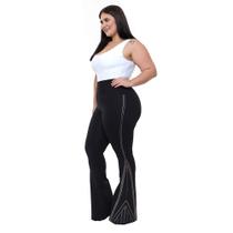 Calça flare modeladora pedraria luxo