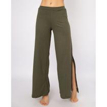 Calça Flare Pantalona Vekyo Cintura Alta Com Fenda Calça Flare Pantalona Vekyo Cintura Alta Com Fenda