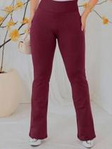 Calça Flare Peluciada Feminina Legg Bailarina Flanelada Cinza