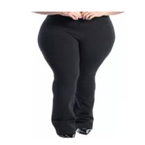 Calça Flare Plus Size Boca De Sino Bailarina Cintura Alta