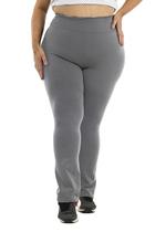 Calça Flare Plus Size Flanelada Inverno Grossa Cintura Alta