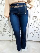 Calça Flare Plus Size Jeans Com Elastano