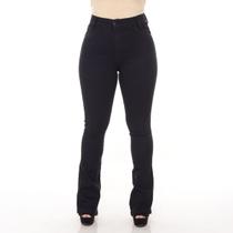 Calça flare preta jeans feminina estilo classico new vintage - SSJEANS