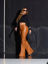 Calça Flare Resinada com Cintura Alta PitBull Jeans 90785 COR:CARAMELOTAMANHO:38