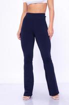 Calça Flare Suplex Flanelada Boca de Sino Bailarina Cintura Alta