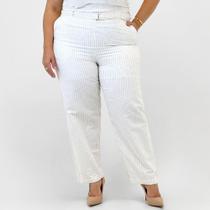Calça Formitz Plus Size Reta Listrada Feminina