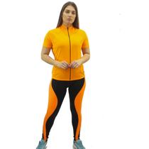 Calça fuso com forro para ciclismo DA Modas tecido em poliamida com proteção UV feminina