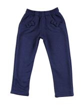 Calça Fusô Infantil Moletom Flanelado 2 Lacinhos - Marinho