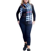 Calça Fusô Tricô Canelado Lã Segunda Pele + Cachecol Xadrez Longo com Franjas Cor Sortida Calça Fusô Tricô Canelado Lã Segunda Pele + Cachecol Xadrez Longo com Franjas Cor Sortida
