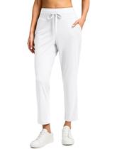 Calça G Gradual feminina de golfe de cintura alta 7/8 branca média