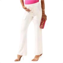 Calca gestante bia moletinho branco Calca gestante bia moletinho branco