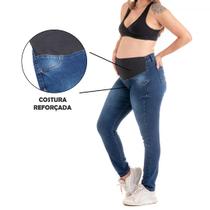Calça Gestante Jeans Com Elástico Para Grávida Confortável