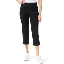 Calça Gloria Vanderbilt High Rise Pull On Straight Capri preta