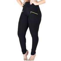 Calça Gorgurão Feminina Montaria Cintura Alta Legging Gorgurinho Bolso Real Com Zipper