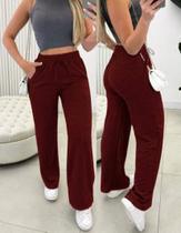 Calça Gringa Feminina Tecido Lanzinha Moletom Pantalona Cintura Alta com Bolso Calça Gringa Feminina Tecido Lanzinha Moletom Pantalona Cintura Alta com Bolso