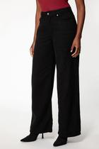 Calca guess wide leg lyocel preto -